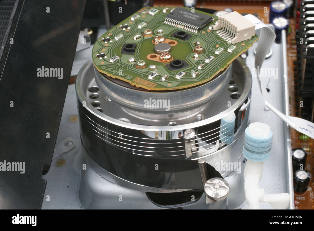 VHS video recorder tape read and write head in close up Stock Photo Alamy