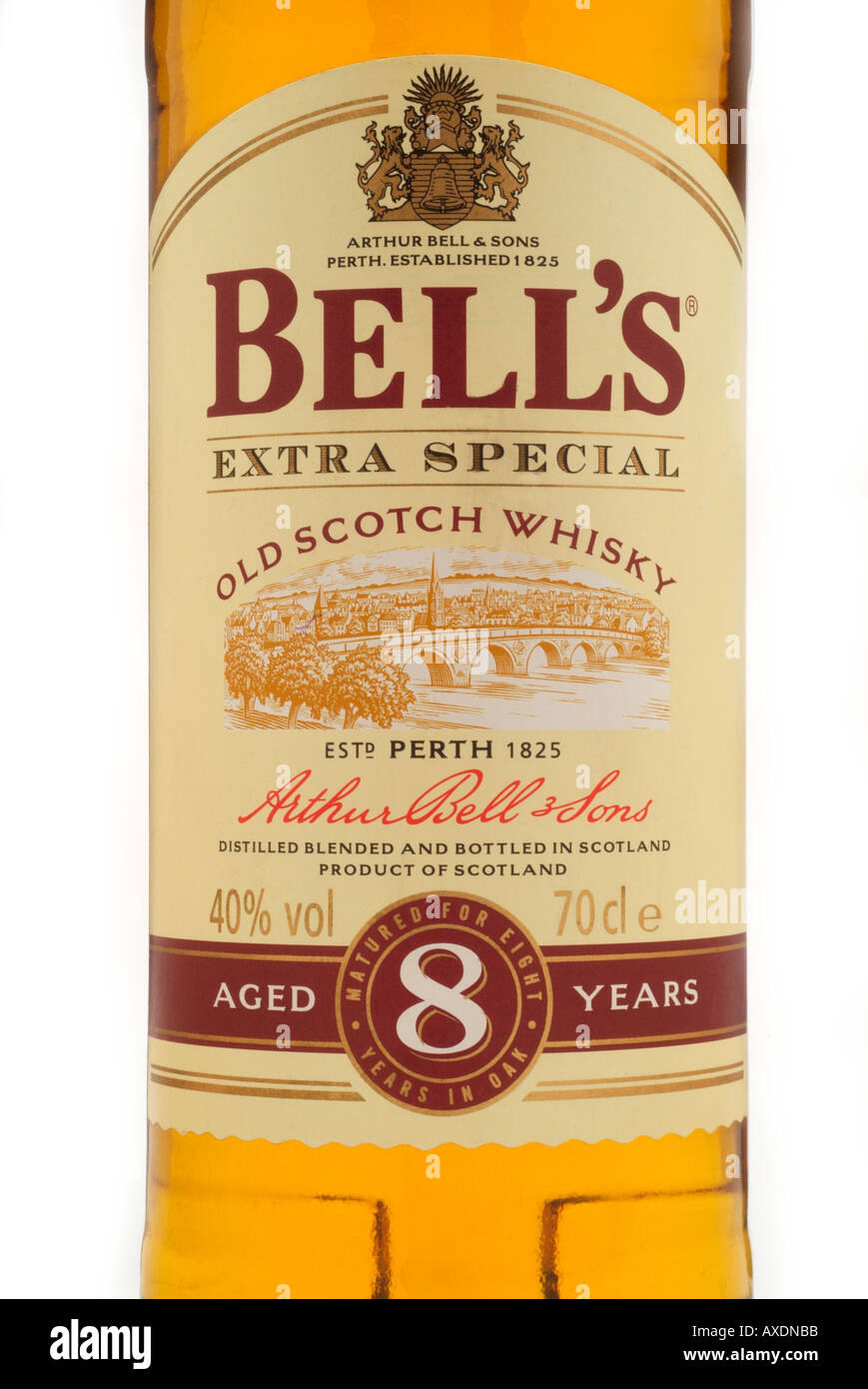 arthur bell's bell extra special old scotch malt whisky perth scotland oak caskoatmeal toffee taste afore ye go Stock Photo