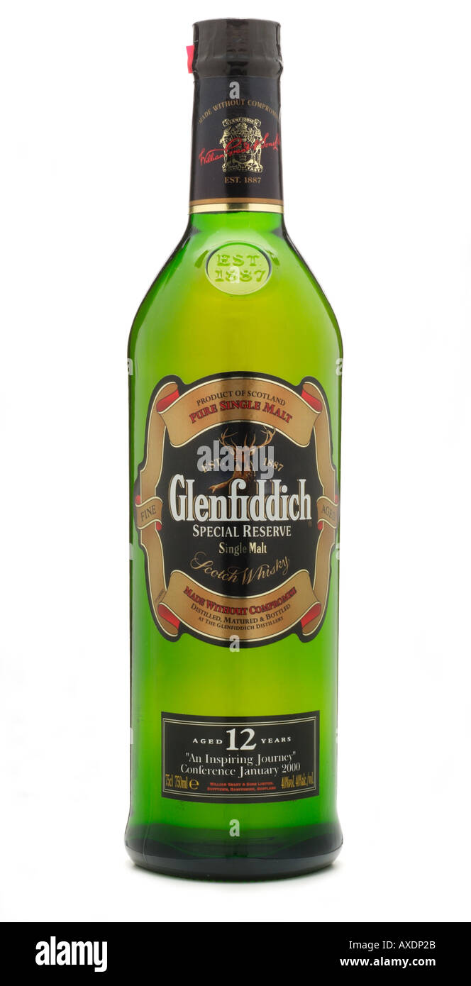 product of scotland pure single malt glenfiddich special reserve single malt scotch whisky whiskey matured 12 years Stock Photo