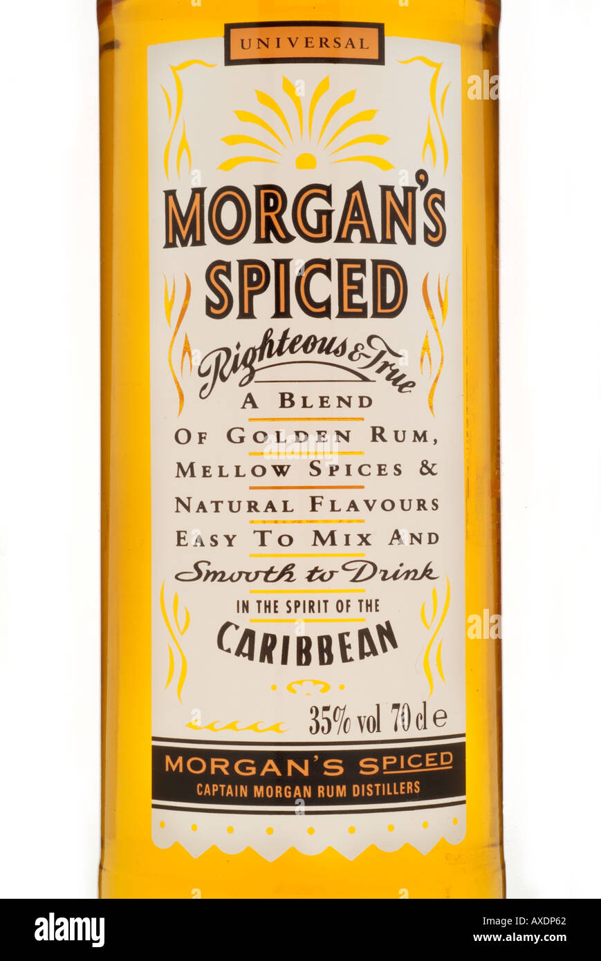 universal morgan morgan's spiced spice righteous true golden rum caribbean captain Stock Photo