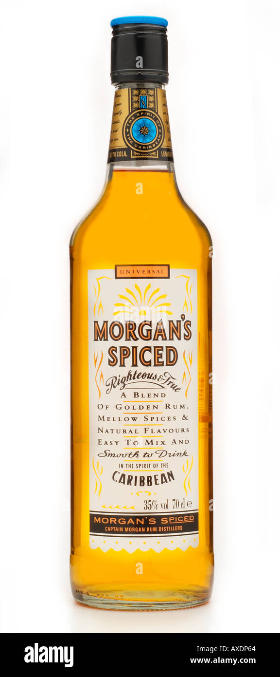 universal morgan morgan's spiced spice righteous true golden rum caribbean captain Stock Photo