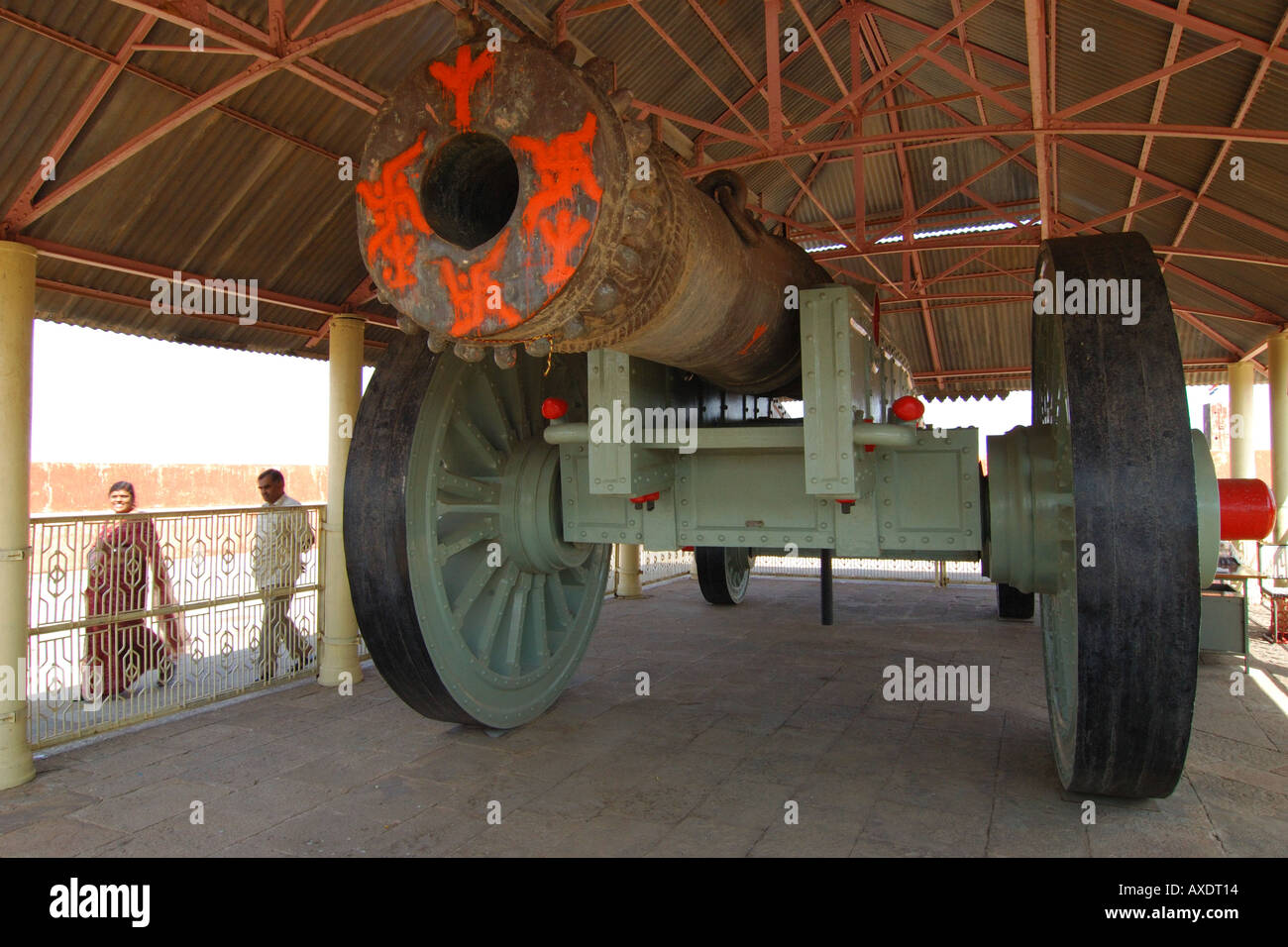 Huge cannon in Amber Fort, India Stock Photo