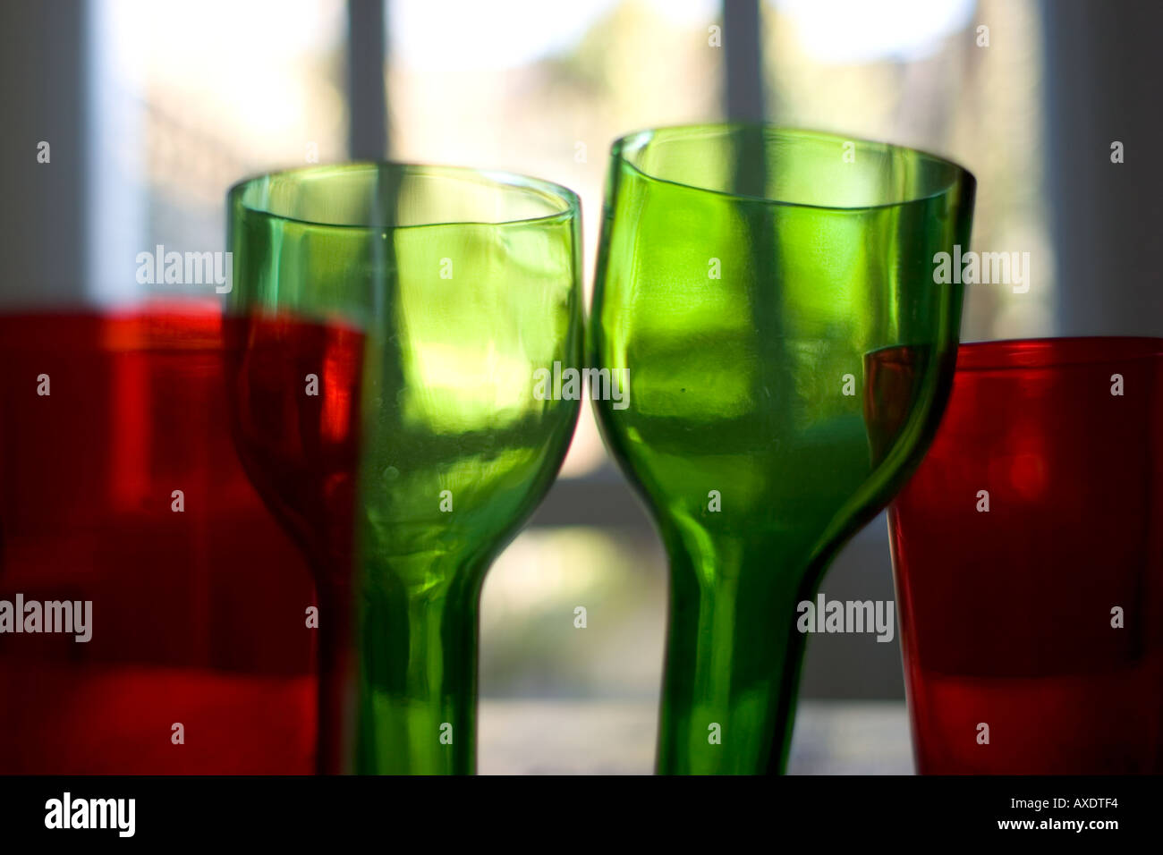 Green drinking glasses Stock Photo Alamy