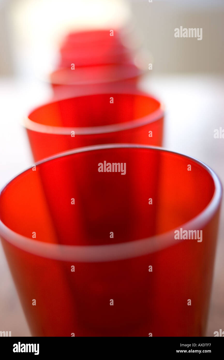 Red drinking glasses Stock Photo - Alamy