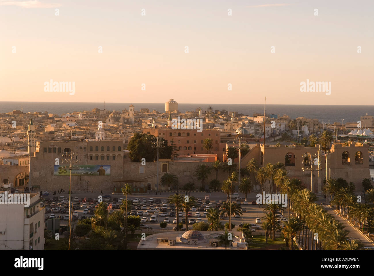 General view over the city of Tripoli Stock Photo