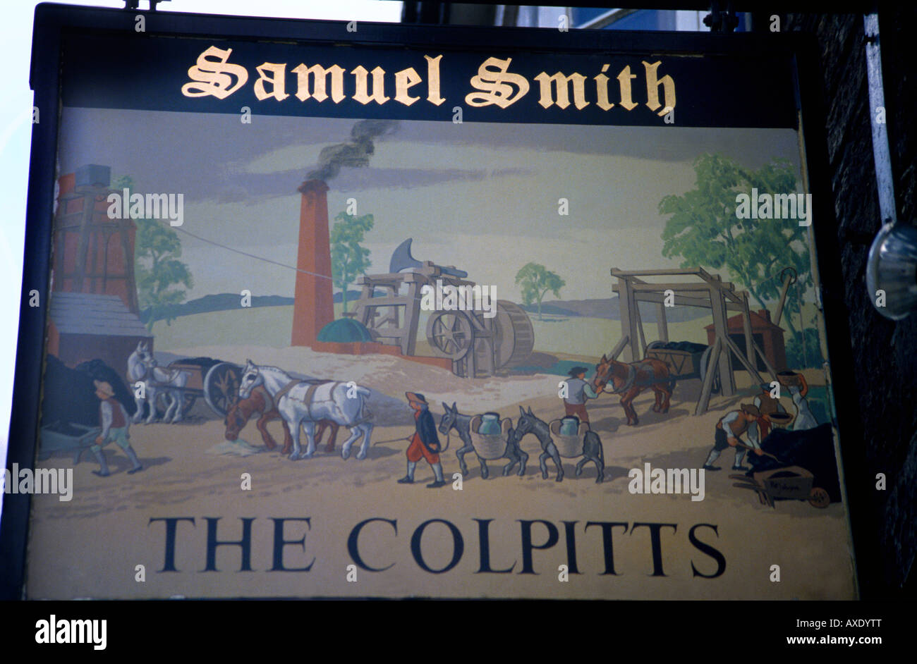 Durham England Pub Sign Samuel Smith The Colpitts Stock Photo Alamy
