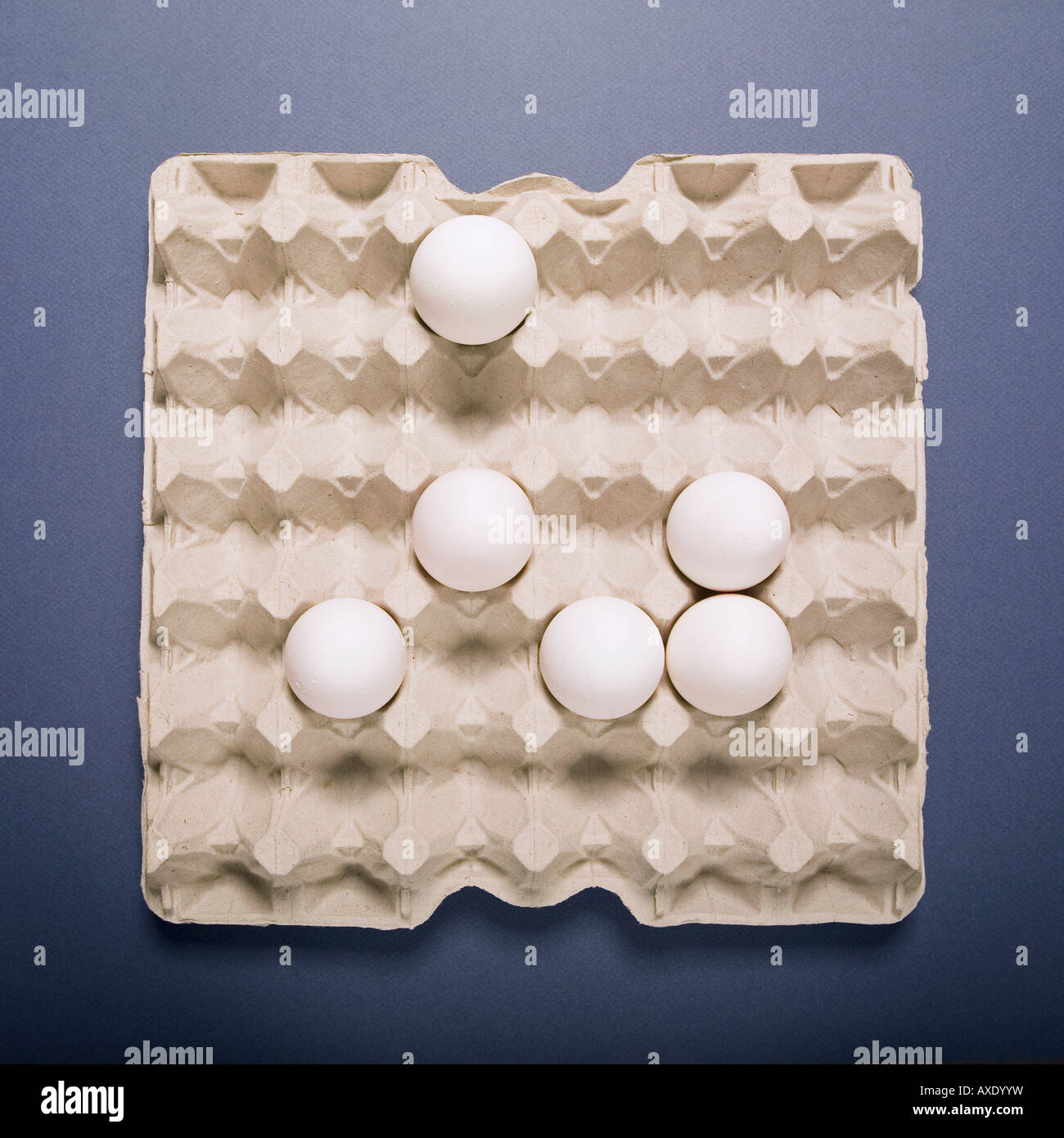 Eggs in tray, elevated view Stock Photo Alamy