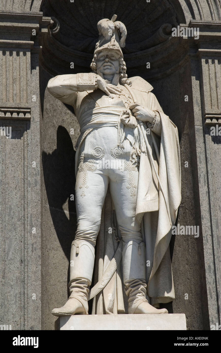 Statue of Joachim Murat, western façade side of the Royal Palace, Naples, Italy Stock Photo