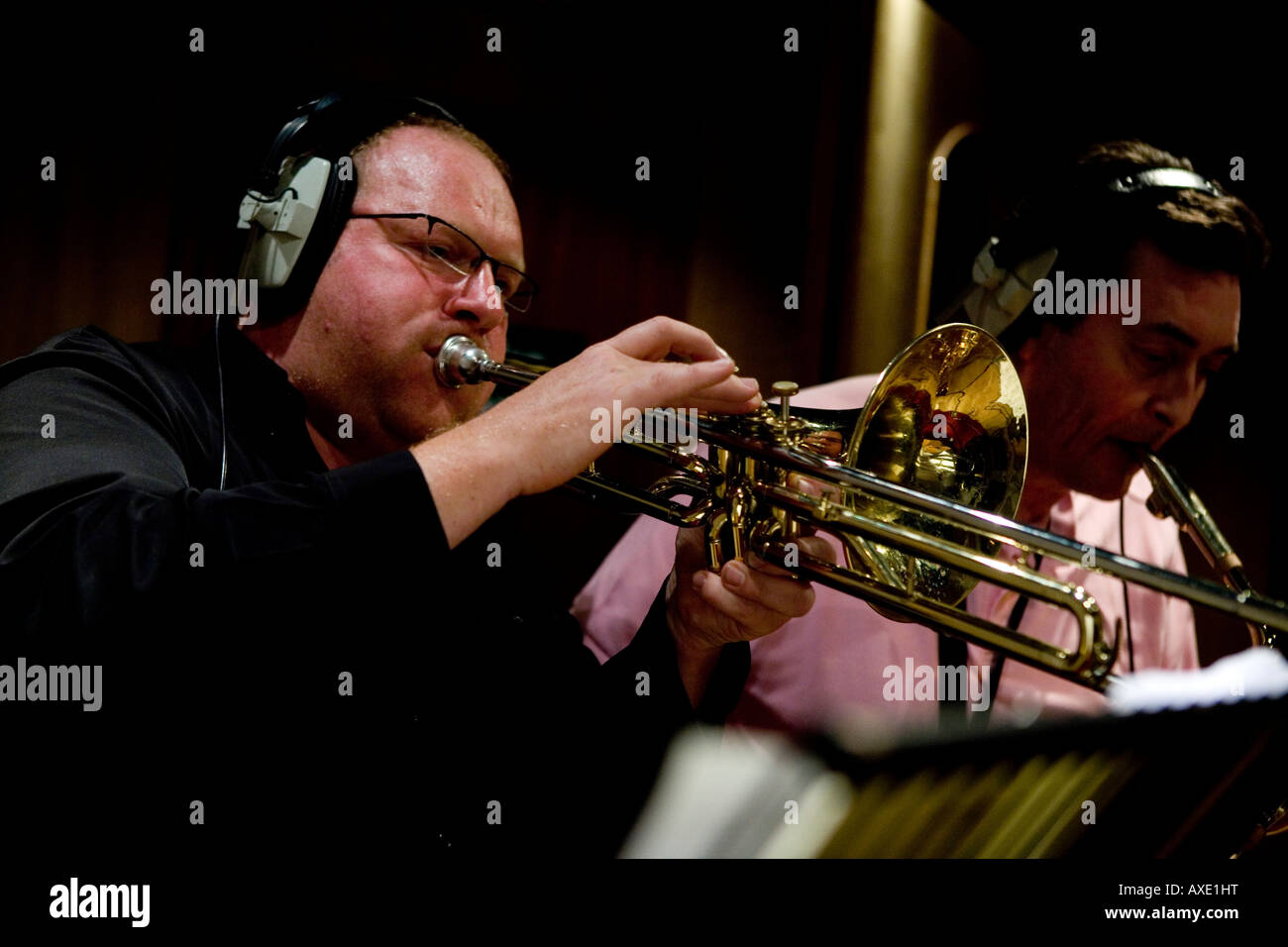 Jazz musicians in rehearsal, London Stock Photo Alamy