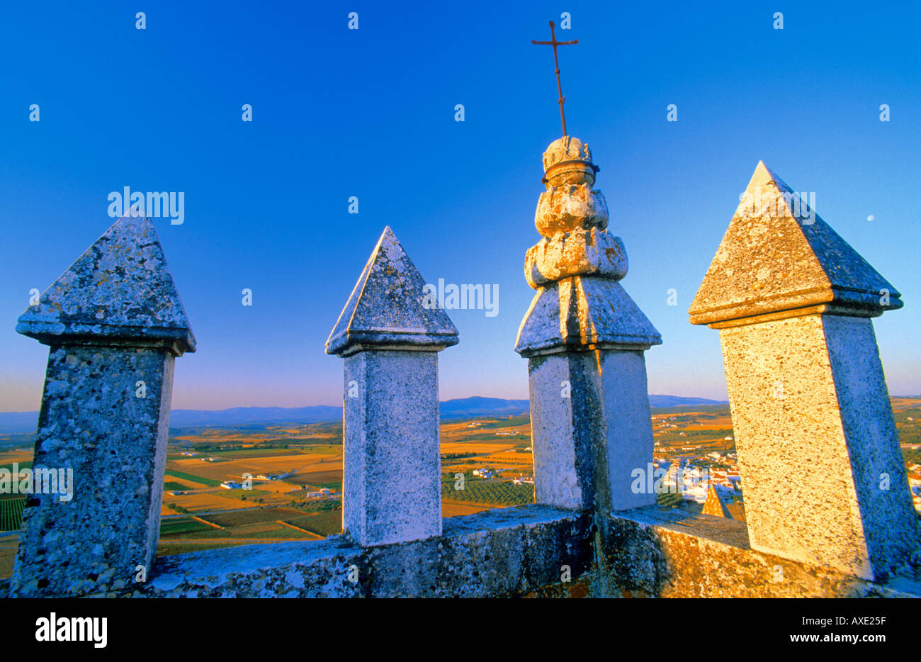 Views from the marble tower of the Pousada Rainha Santa Isabel, Estremoz, Alentejo, Portugal Stock Photo