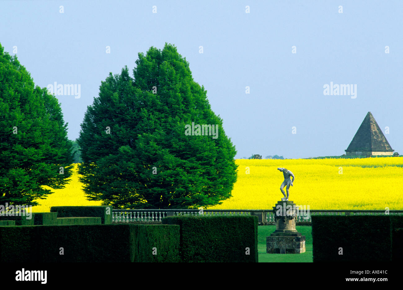 Castle Howard stately home mansion in North Yorkshire, England. Garden