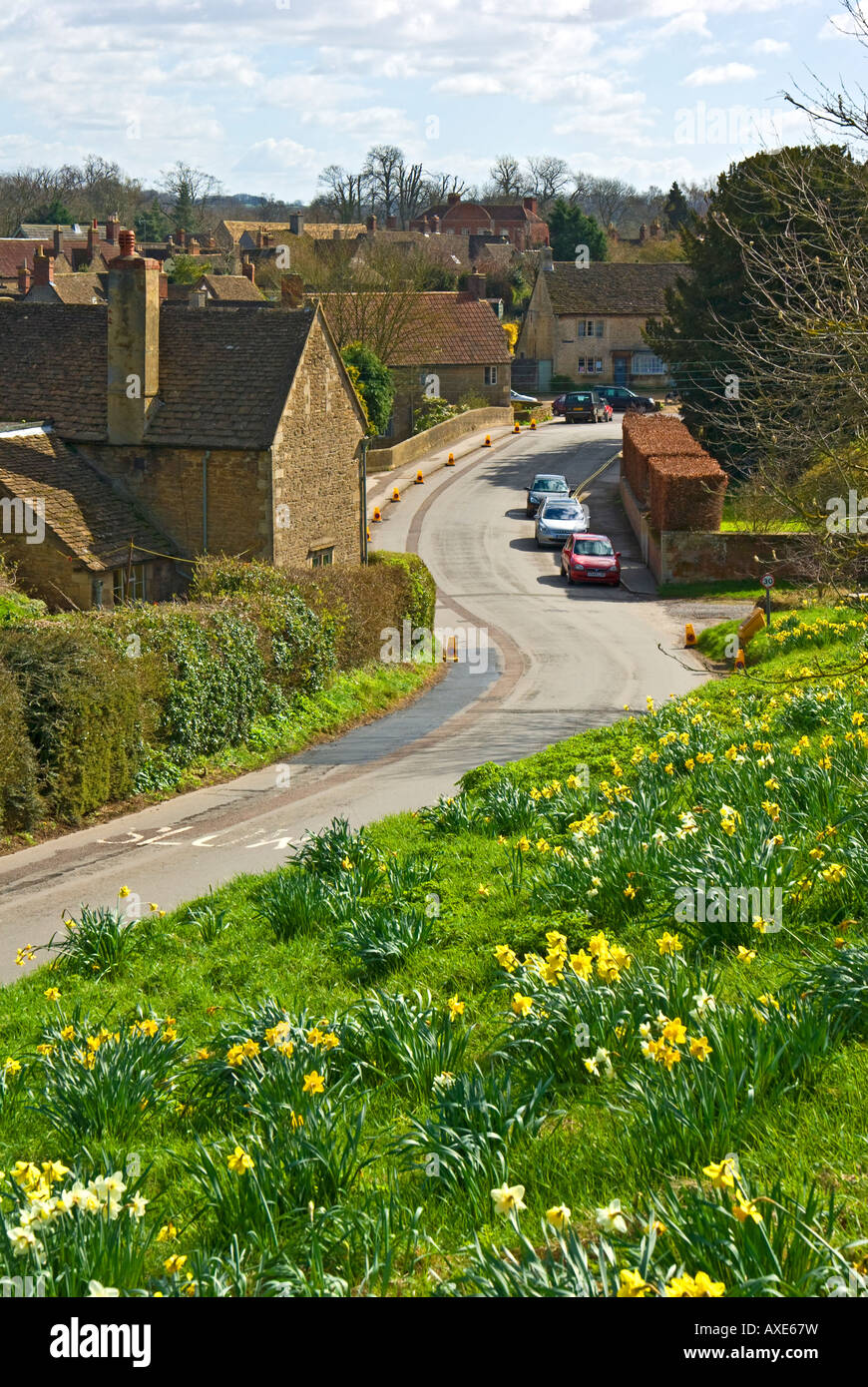 Spring time in Lacock village Wiltshire England UK EU Stock Photo