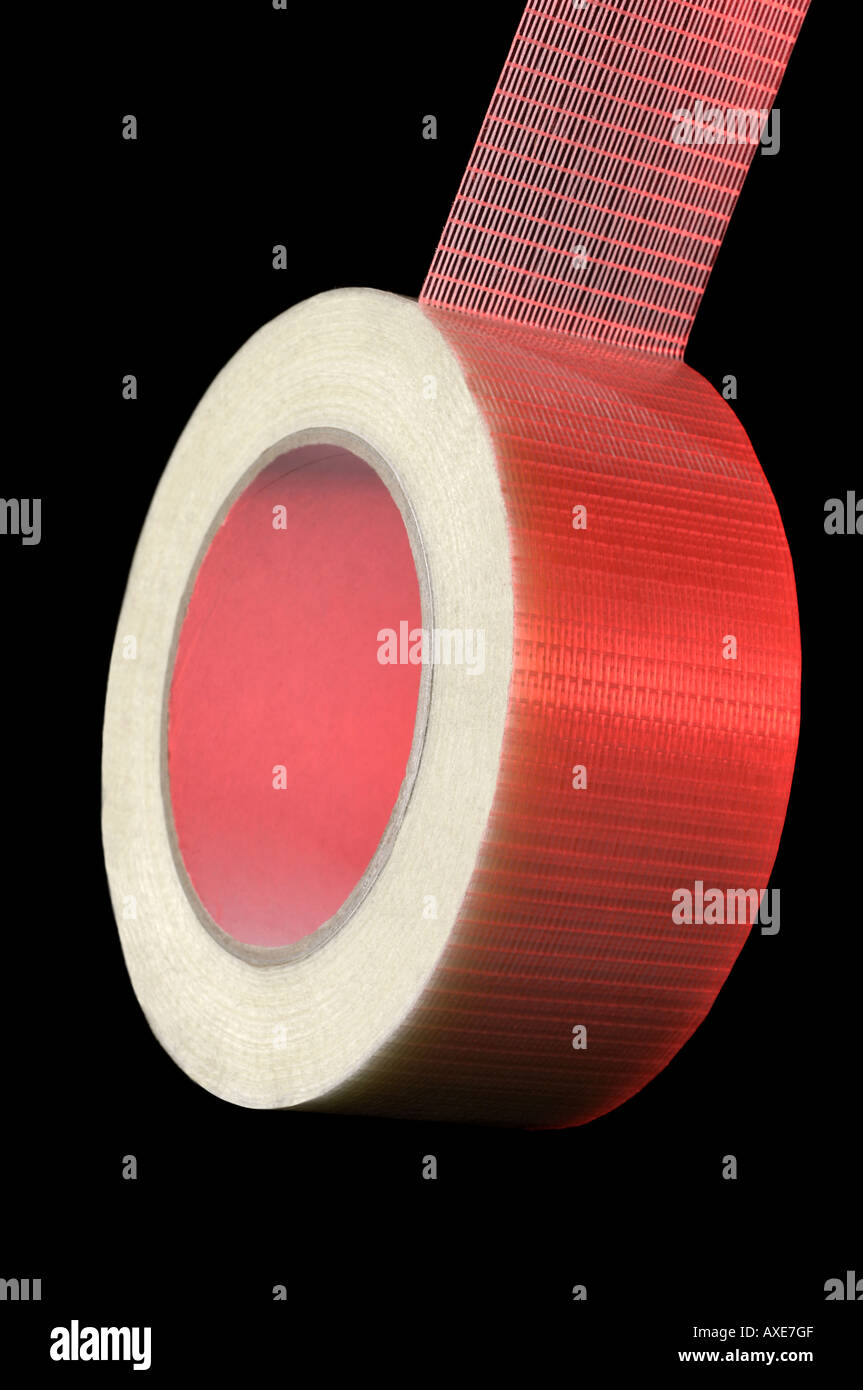 Roll of red tape Stock Photo Alamy