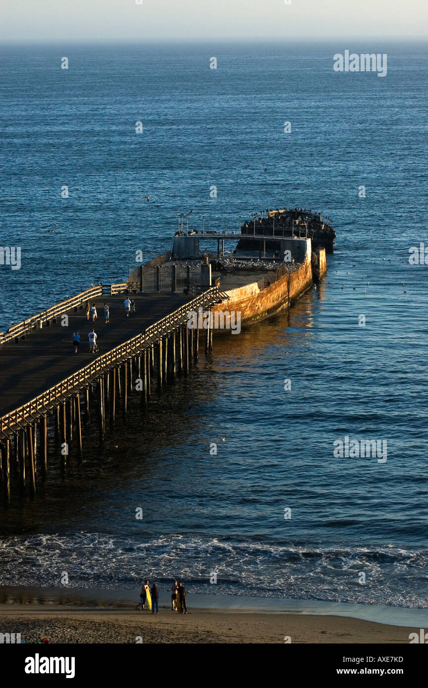 California, Santa Cruz County, Aptos, Pier and sunken ship Stock Photo Alamy
