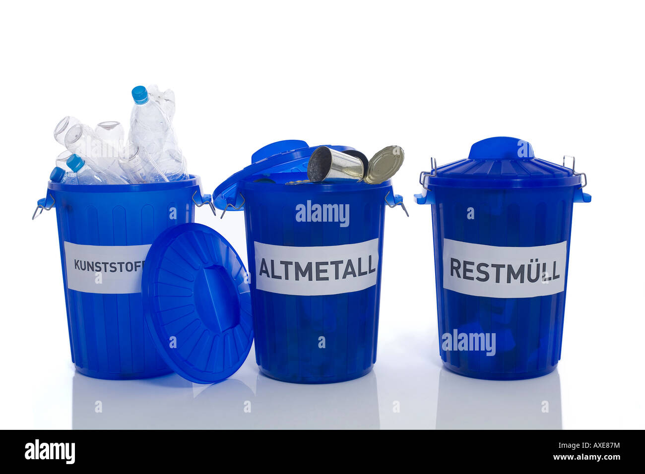 Waste bins for waste separation Stock Photo Alamy