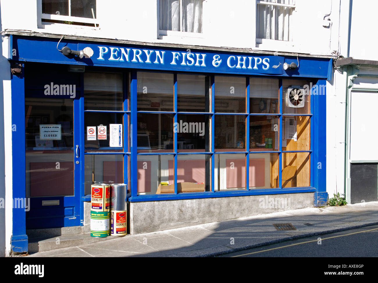 a traditional english fish and chip shop in penryn,cornwall,england Stock Photo