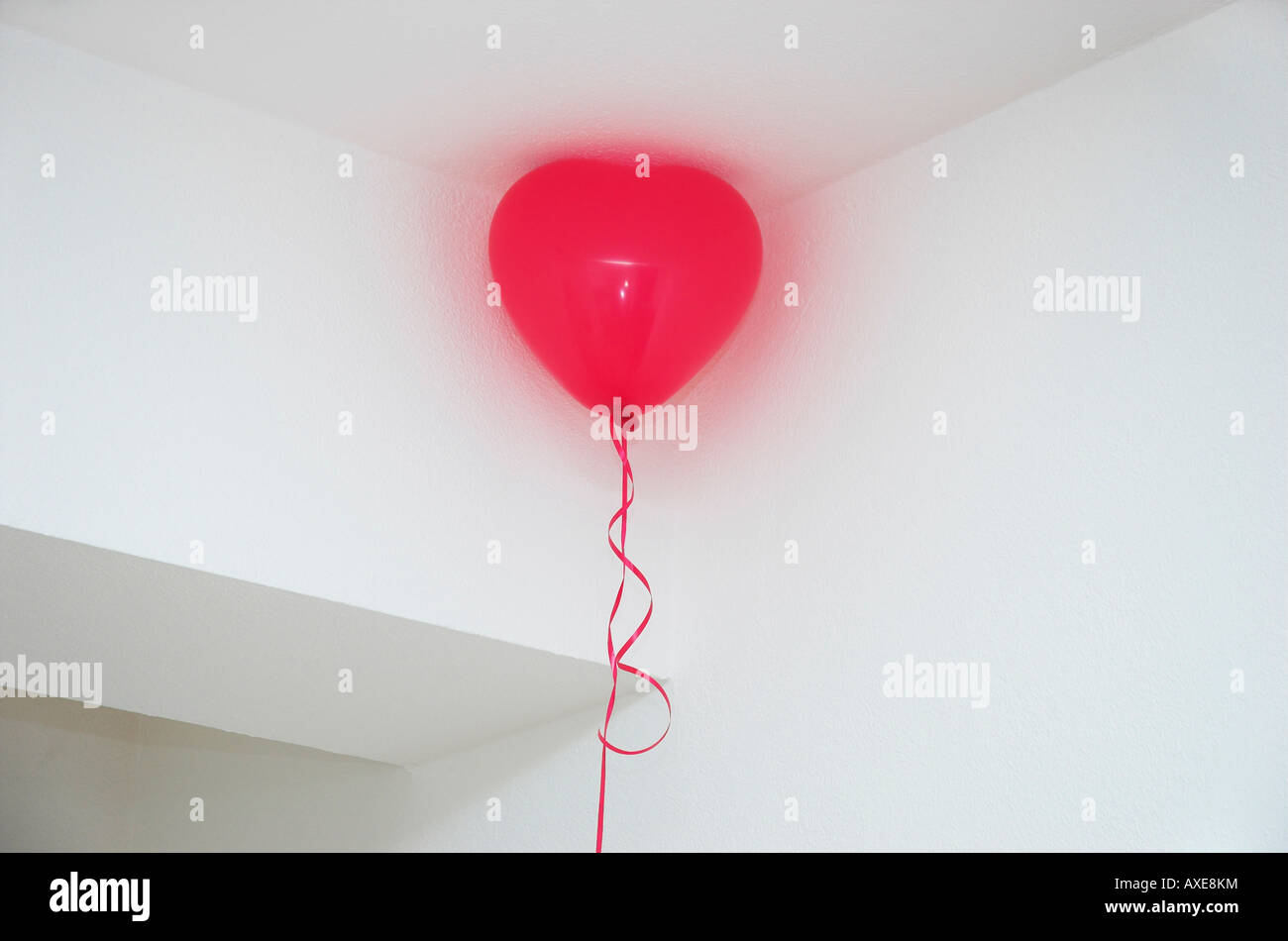 Red Balloon on  ceiling Stock Photo