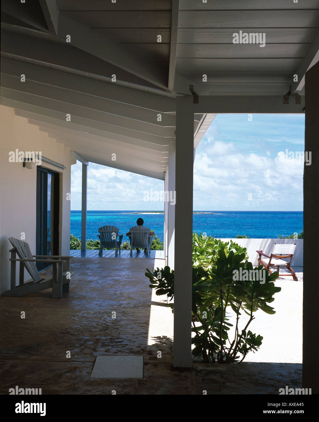 House on Channel Cay, Abacos Island, Bahamas. Verandah Stock Photo Alamy