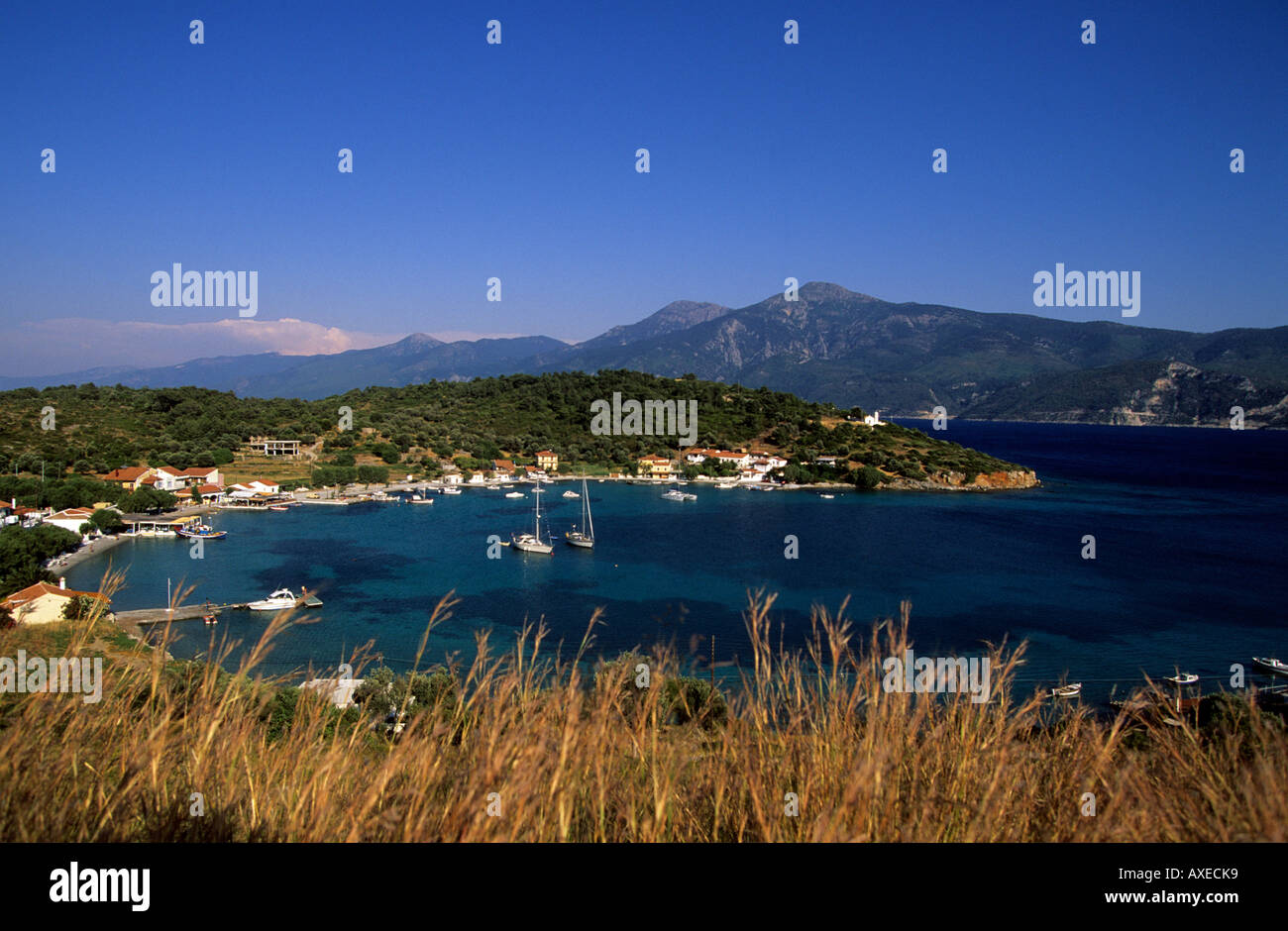 greece northern aegean islands samos the bay of posidonion Stock Photo