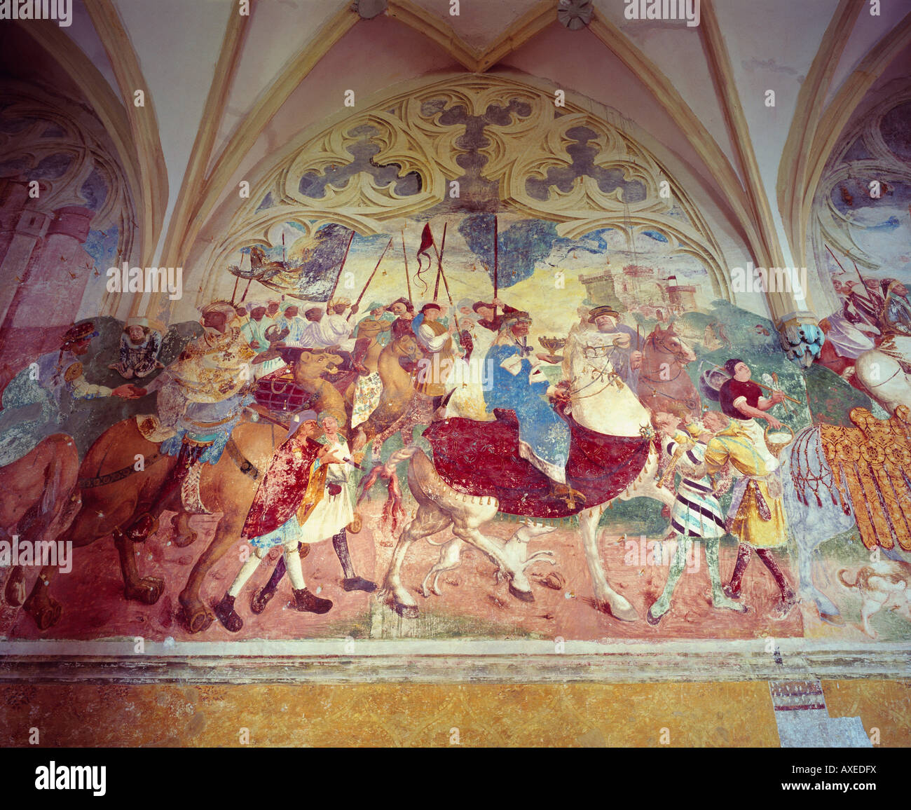 Fresco inside the Church of St Primus and St Feliian, Stahovica, near Kamnik, Gorenjska, Slovenia. Stock Photo