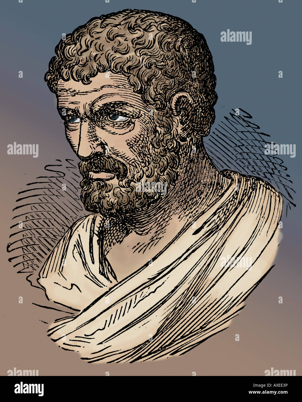 Greek mathematician, Euclid of Alexandria lived circa 300 BC. Stock Photo