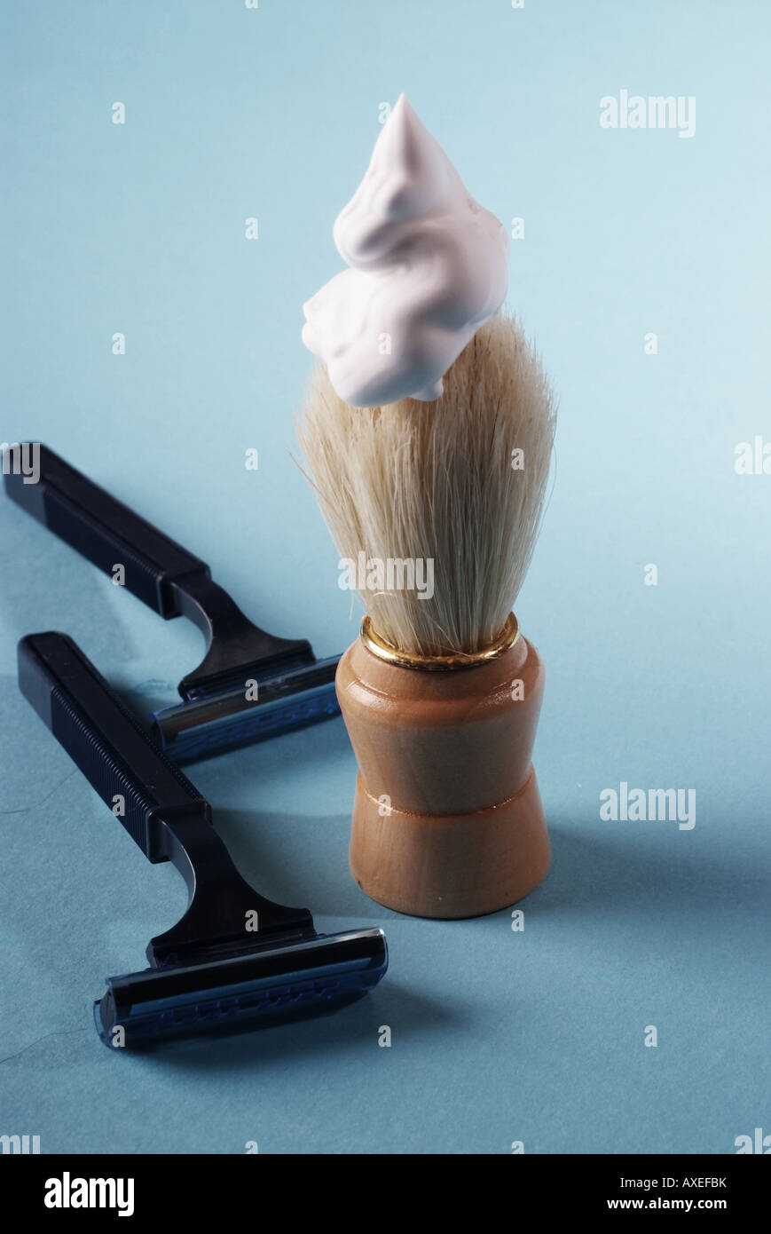 Shaver | Rasierpinsel mit Rasierschaum Stock Photo