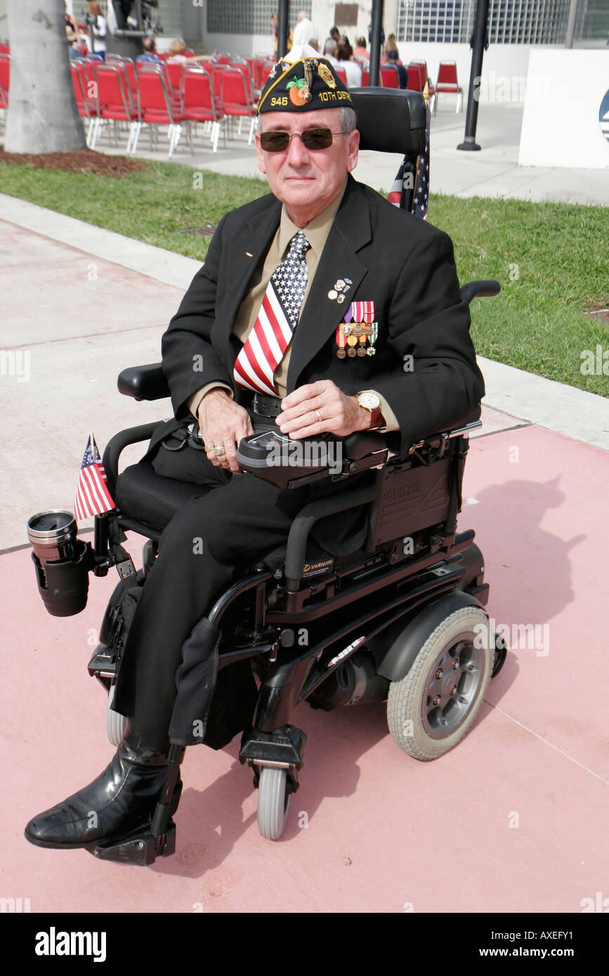 Miami Beach Florida,Washington Avenue,Veterans Day,wheelchair,amputee