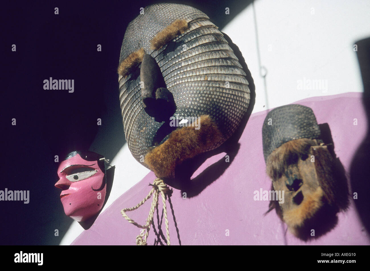 Mexican armadillo masks Stock Photo - Alamy