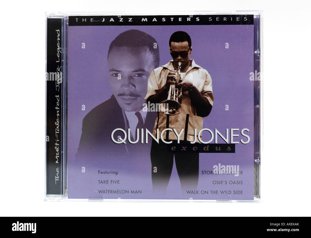 Jazz Album Quincy Jones Singers Wearing a Suit in one Photo and Dark Glasses in an other Stock Photo