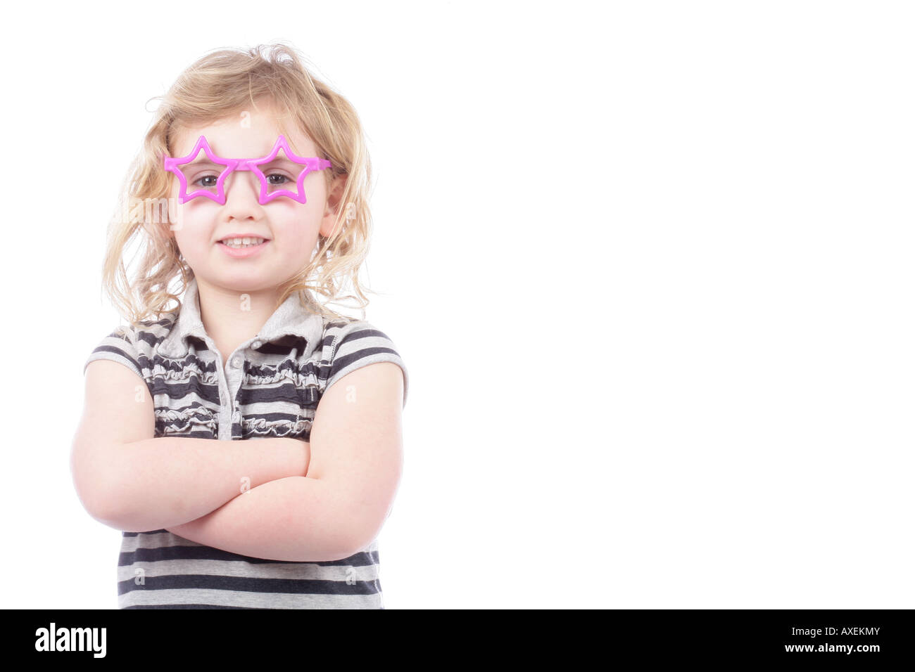 Young Girl Wearing Glasses. Model Released Stock Photo