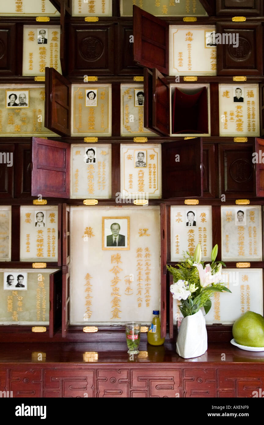 A room full of niches containing burial ashes in the Po Fook Hill