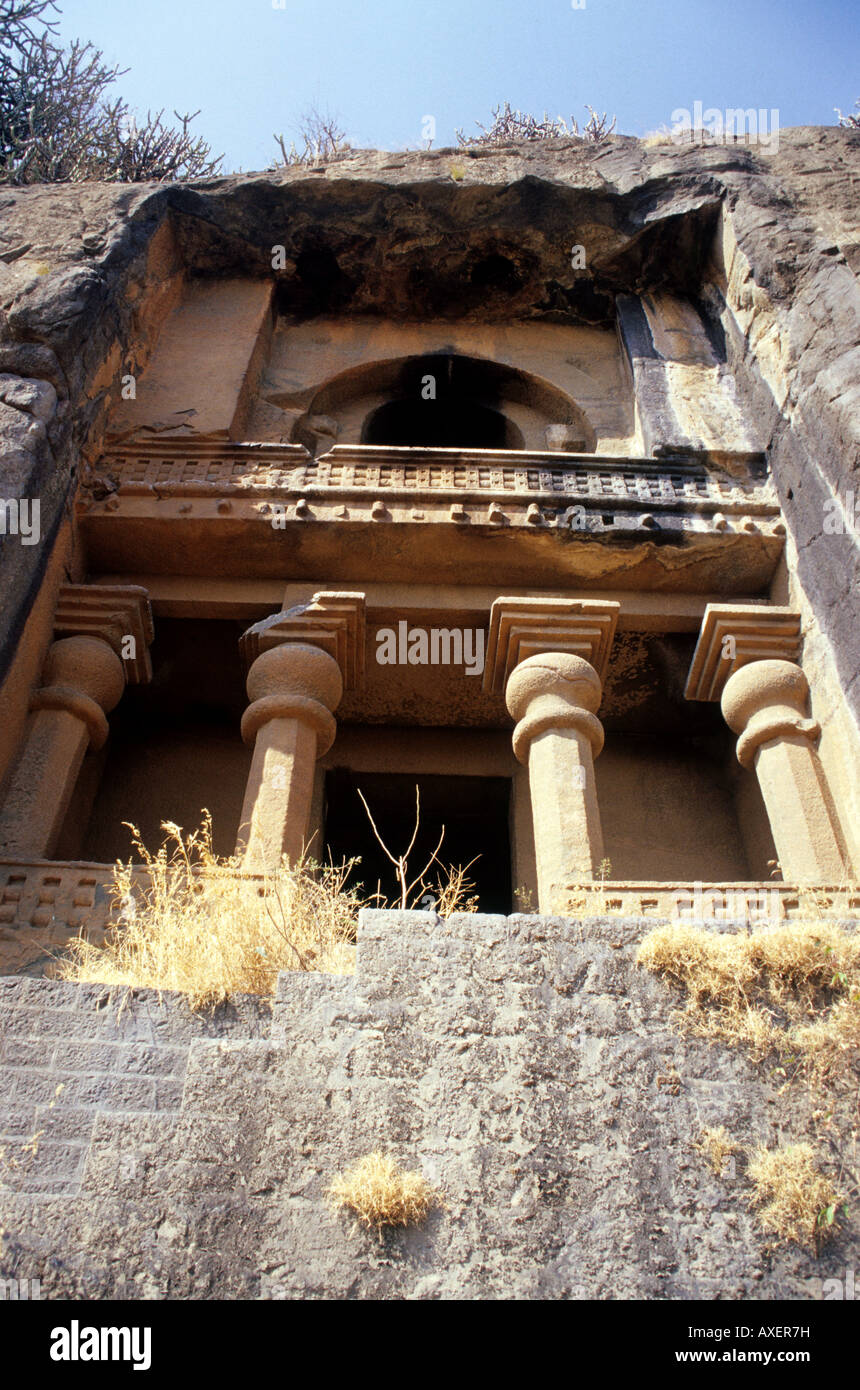 Junnar (India) Bhimashankar Chaitya ll Facade. Stock Photo