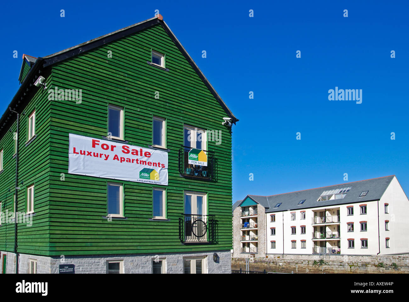 new apartments for sale and to rent at penryn wharf near falmouth, cornwall, england Stock Photo