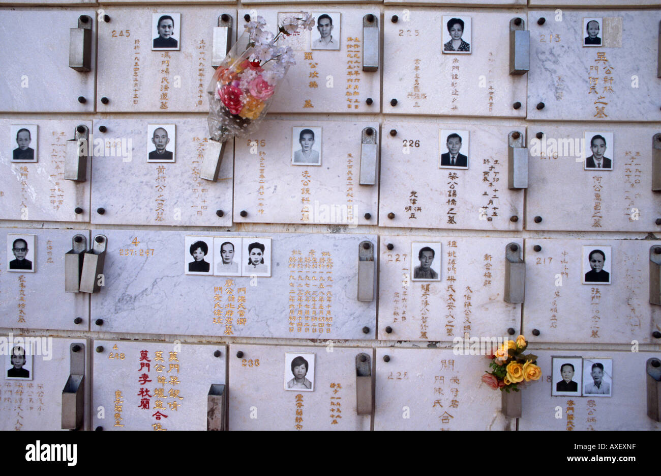 Chinese burial plates in the Protestant Cemetery of the Chinese Special