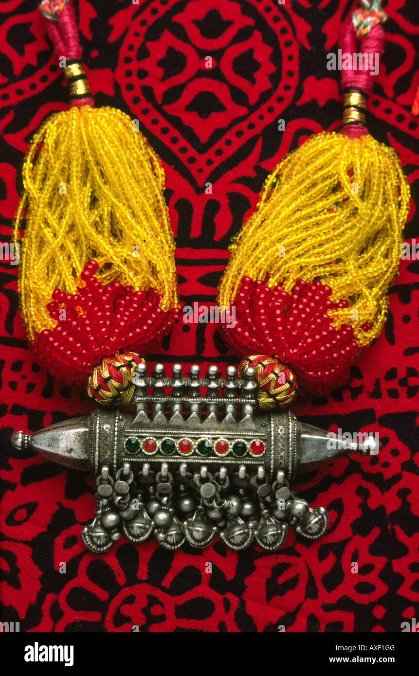 India Rajasthan Indian crafts jewellery detail of traditional