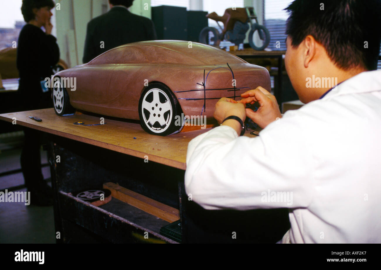 Art Students Working On Projects  Prototype Car Stock Photo