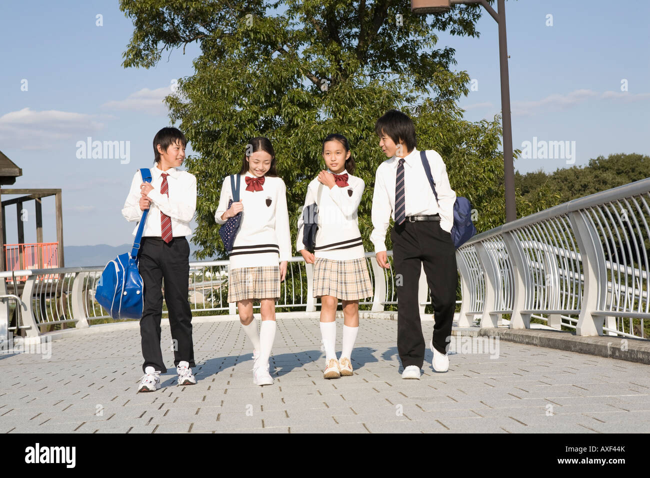 School children walking Stock Photo
