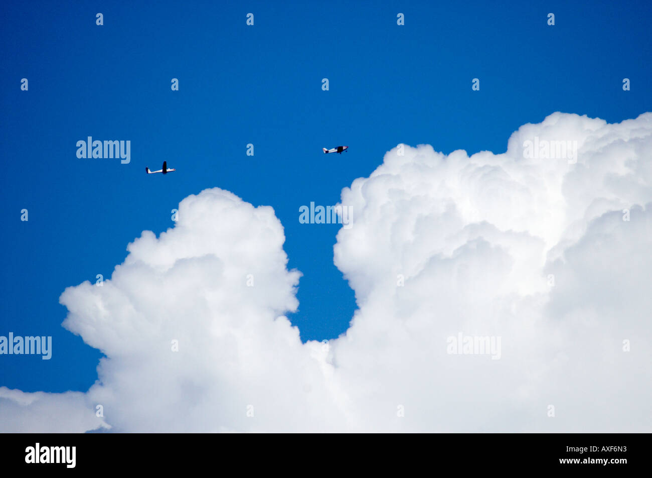 Sailplane and clouds Stock Photo