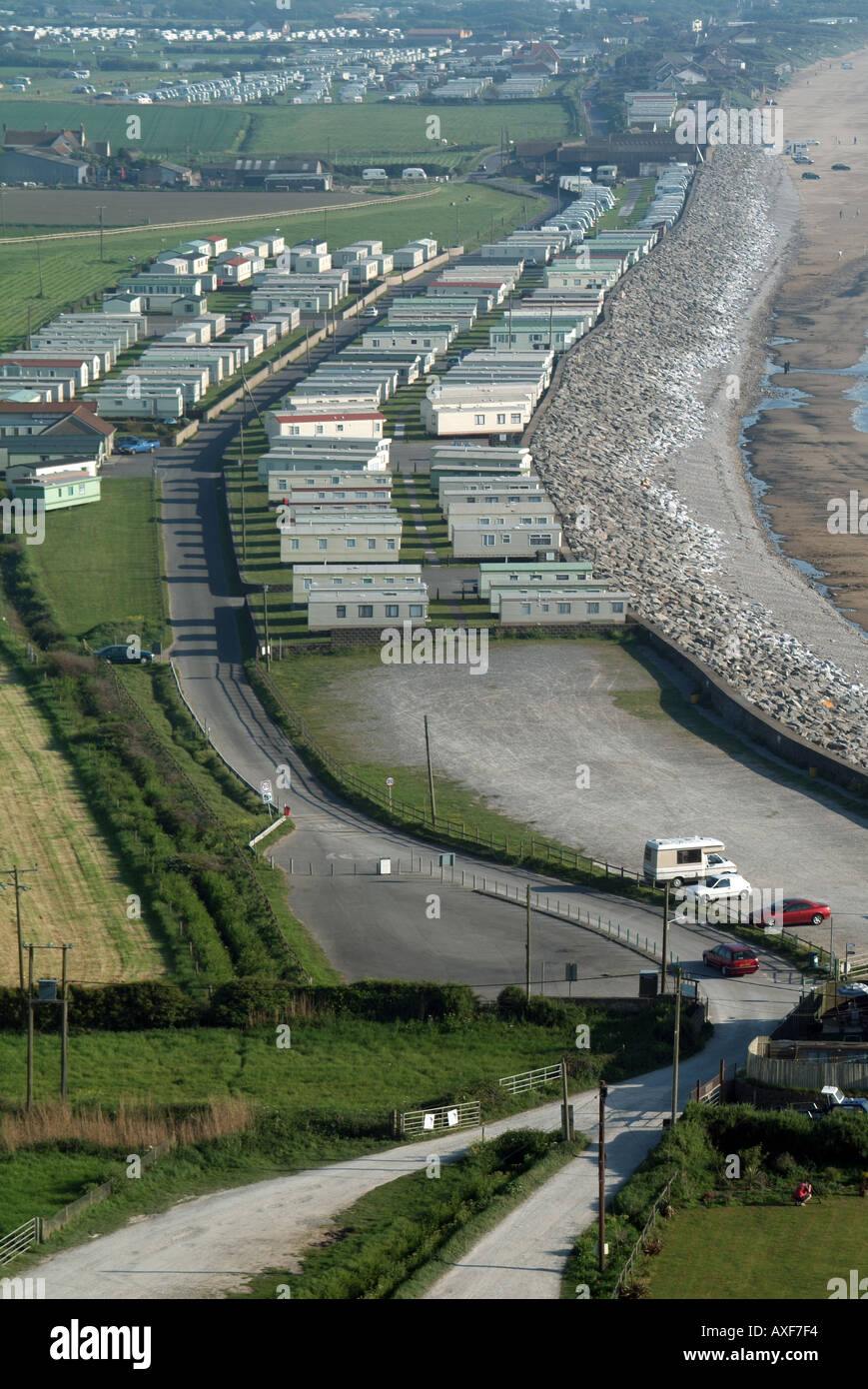Brean near Burnham on Sea semi aerial view of waterside caravan Stock Photo 1767411 Alamy