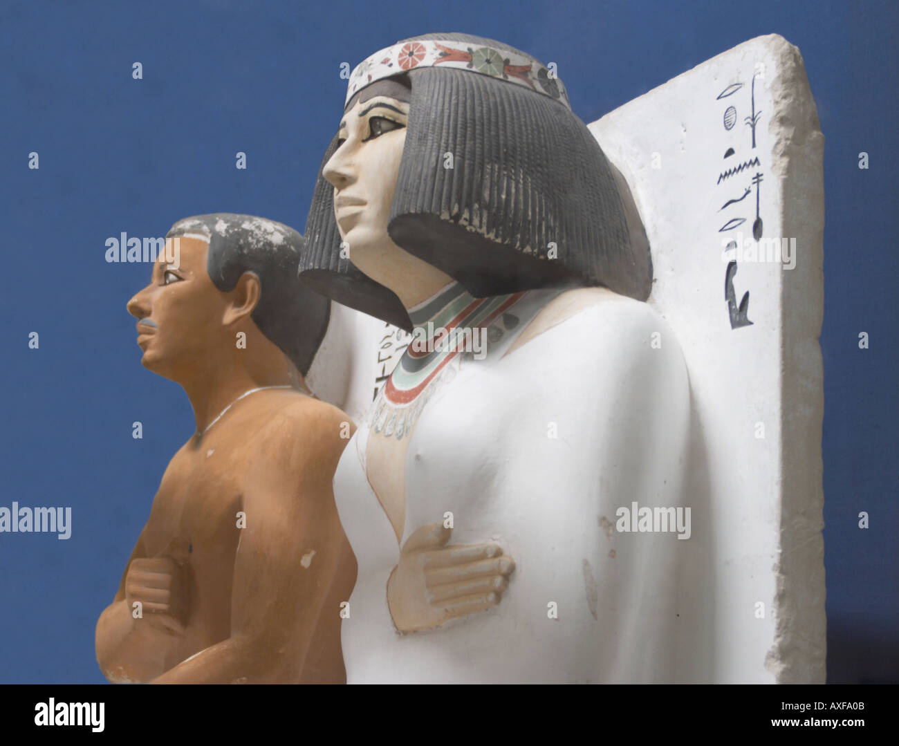 Painted limestone statues of Rahotep and and his wife Nofret Cairo