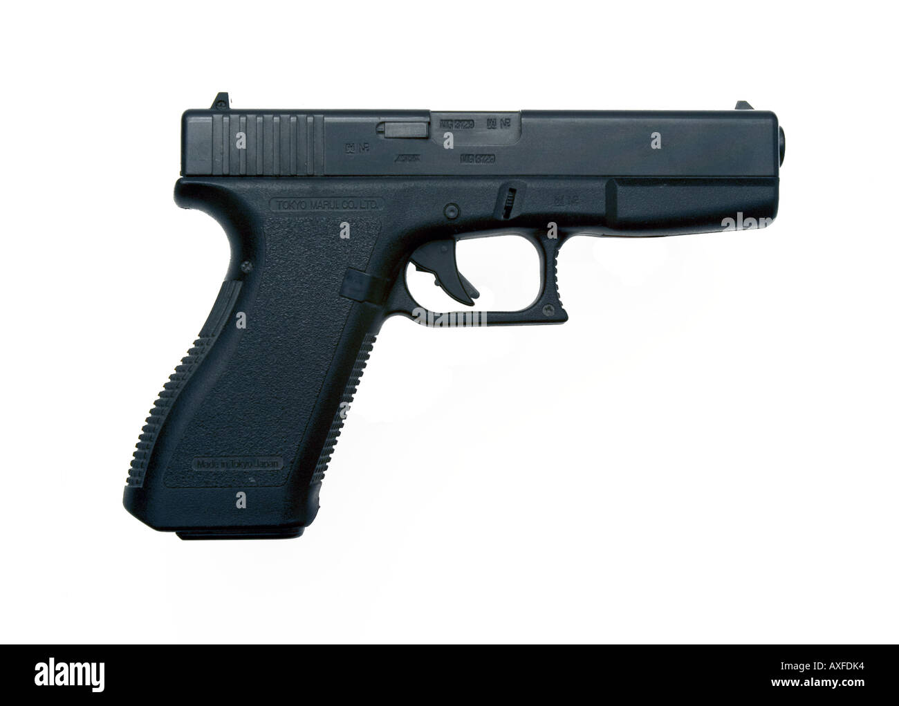 replica handgun glock 17 on white background Stock Photo