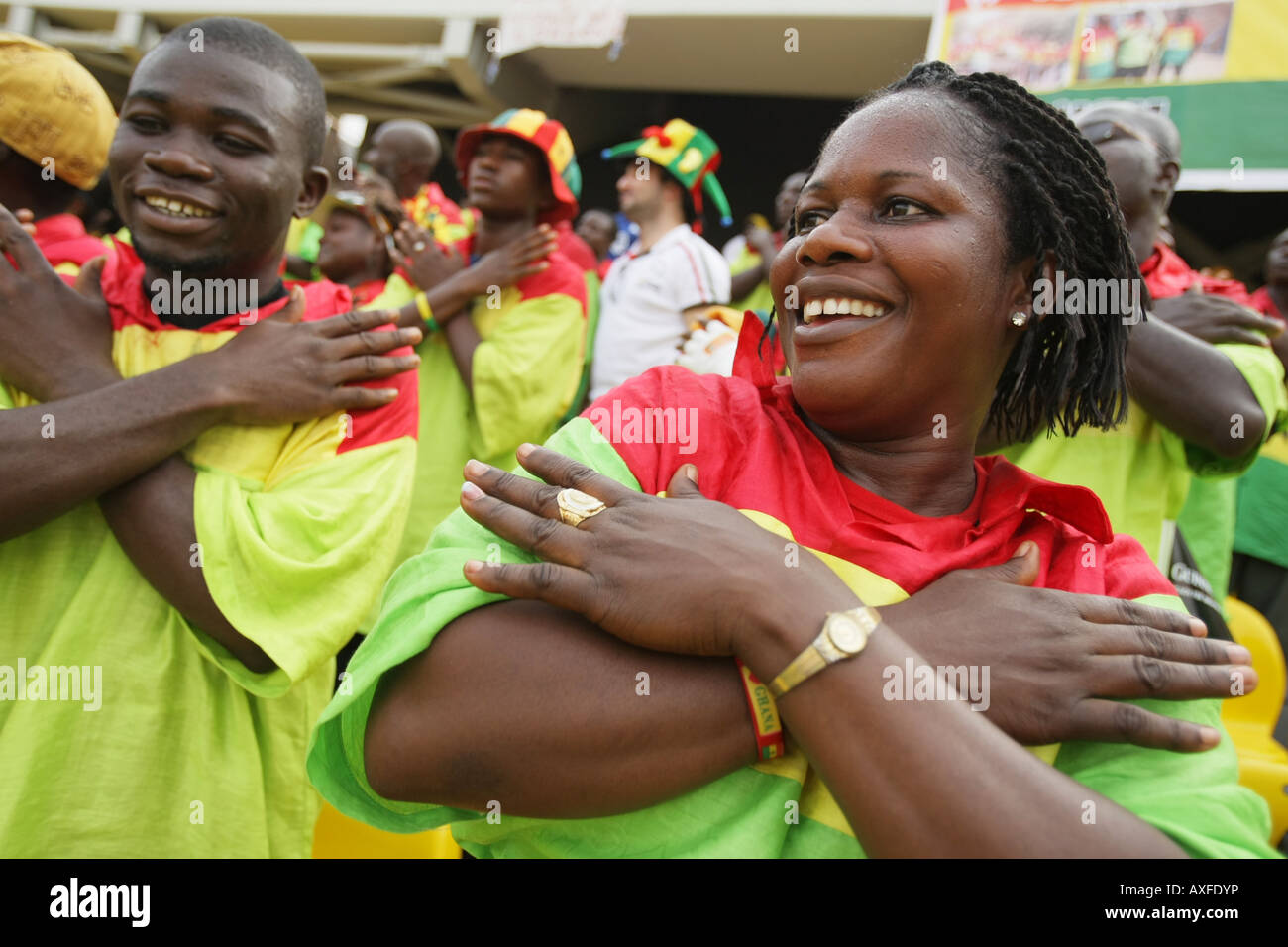Ghana football fans, Africa Cup of Nations 2008 Stock Photo