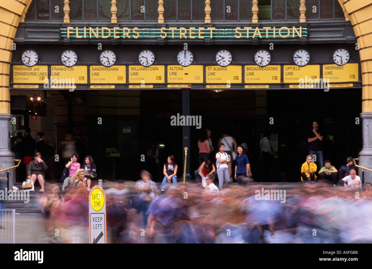 Flinders Street Railway Station clocks Melbourne Victoria Australia