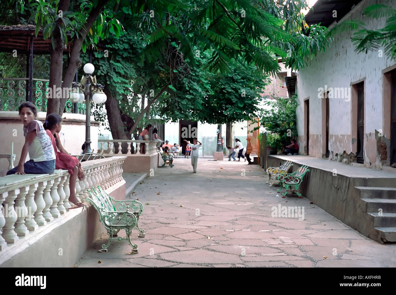 Street scene in Batopilas a small town situated in the bottom of Copper Canyon Stock Photo