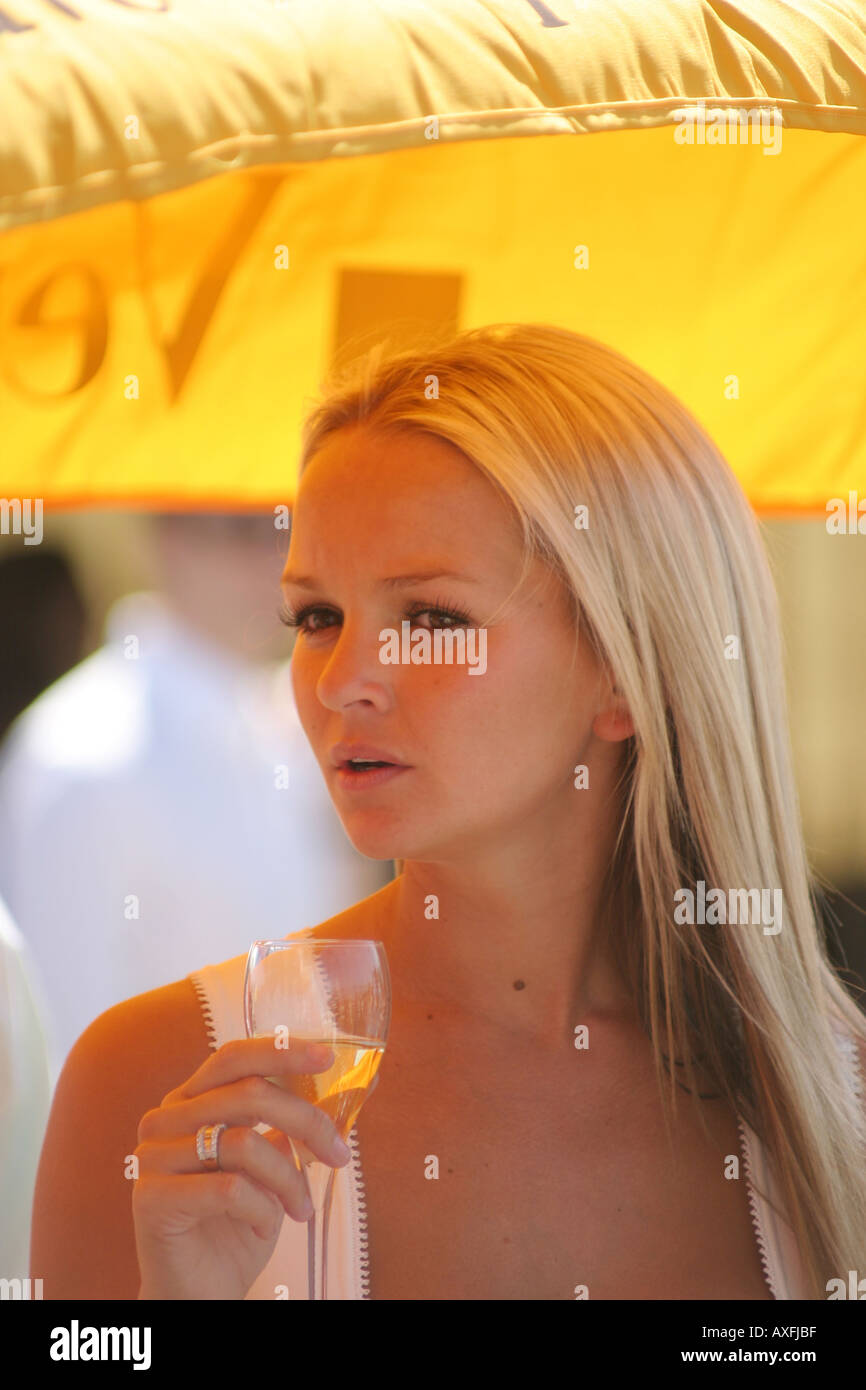 Jennifer Ellison at the Veuve Clicquot Gold Cup Polo Final Cowdray Park Midhurst England Sunday 17th July 2005 Stock Photo
