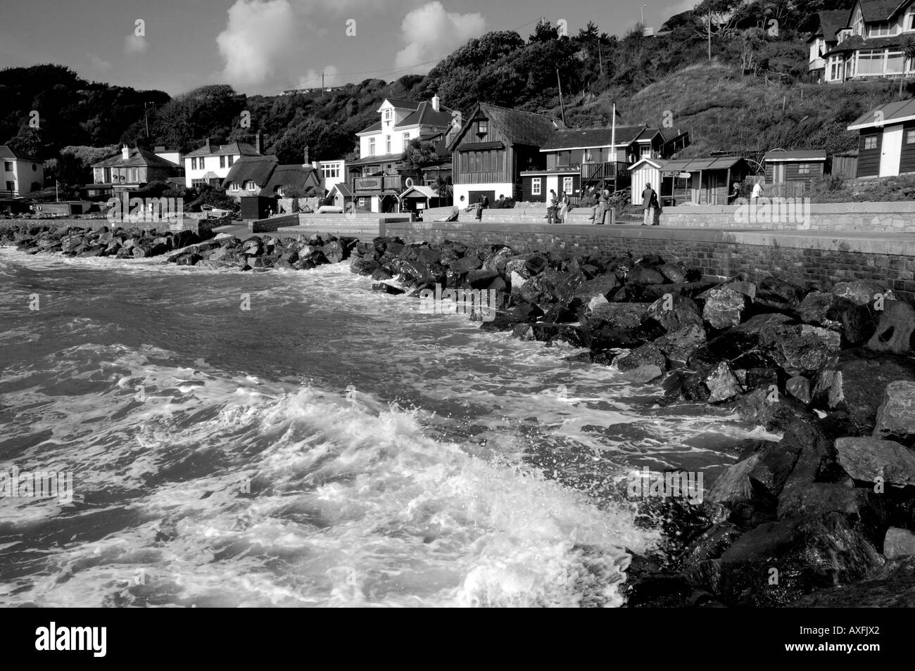 Isle of wight beach resort Black and White Stock Photos & Images - Alamy