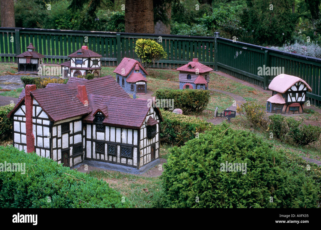 Model Tudor village  Fitzroy Gardens, Melbourne, Australia Stock Photo