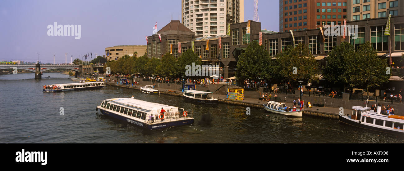 Yarra River cruise boats, Melbourne Australia, Stock Photo