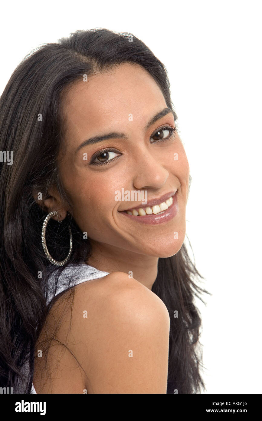 Beautiful smile from a lovely young Spanish woman with big ...