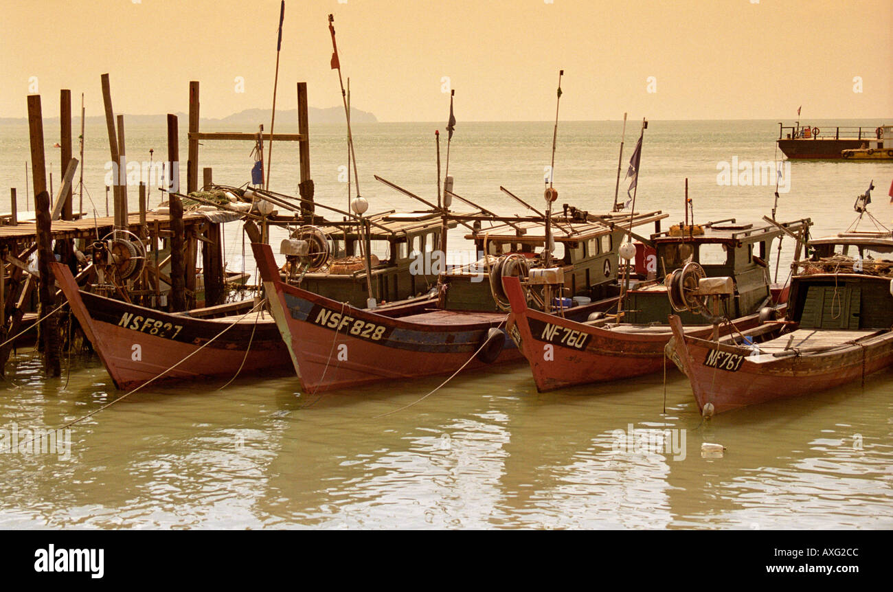 Fishing Boats at Port Dickson Malaysia South East Asia Stock Photo